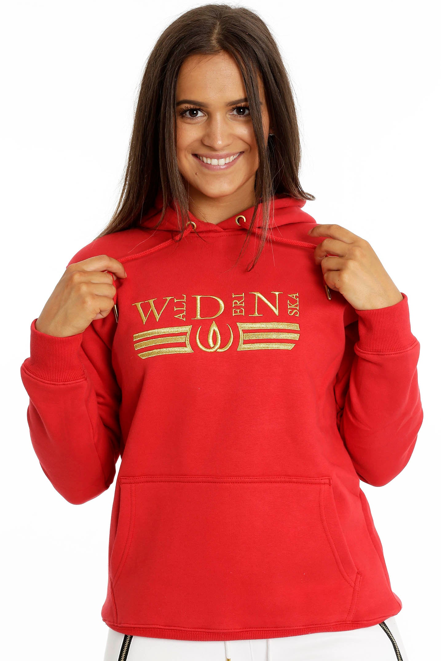 Deluxe Hoodie Röd sedd från sidan