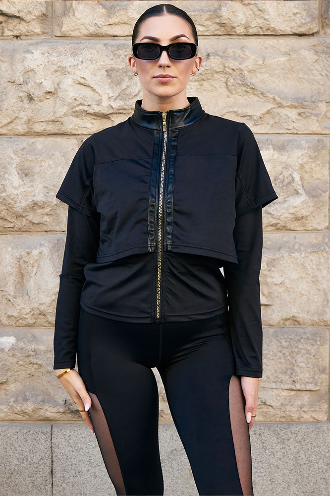 Edge Träningsjacka Gold Zip framifrån — Wallderinska Sport Couture