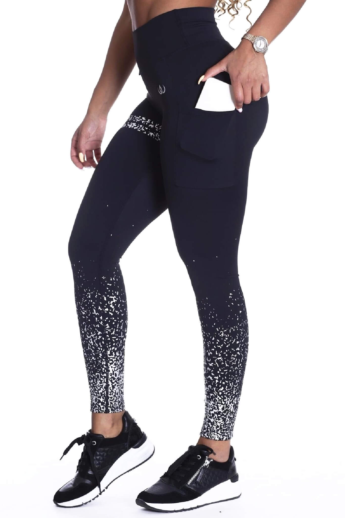 Iconic Silver-Tights Med Ficka på modell